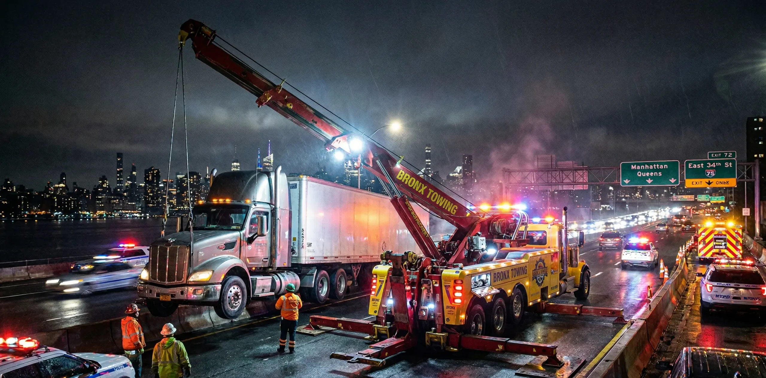 Rotator service towing NYC heavy duty recovery team