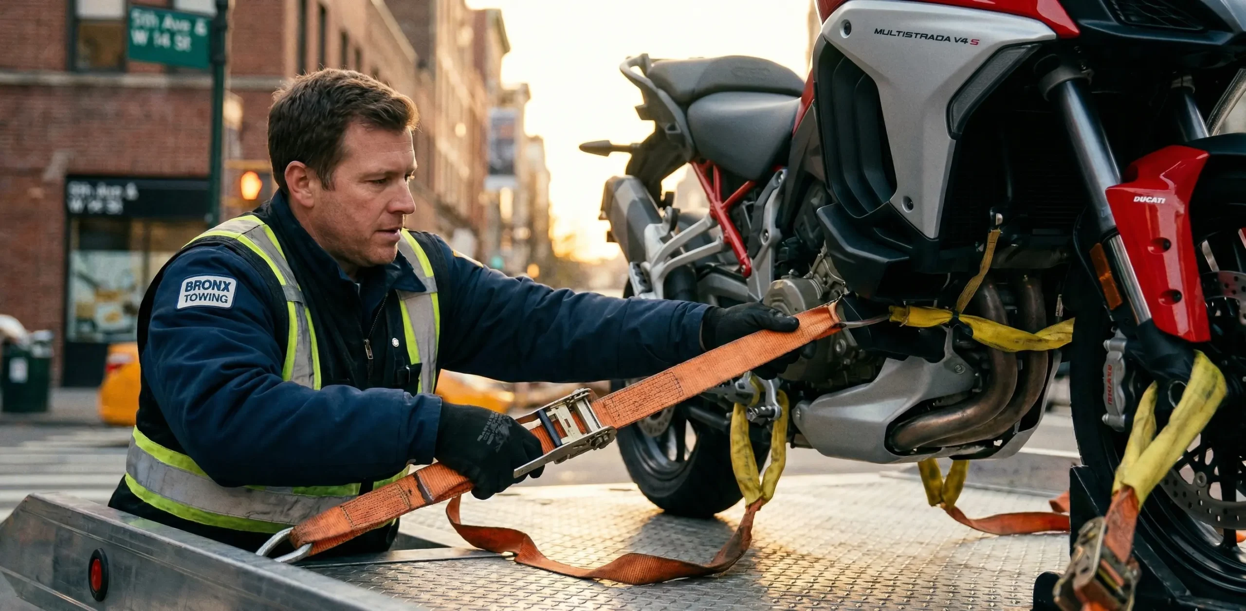 Motorcycle towing NYC custom bike transport