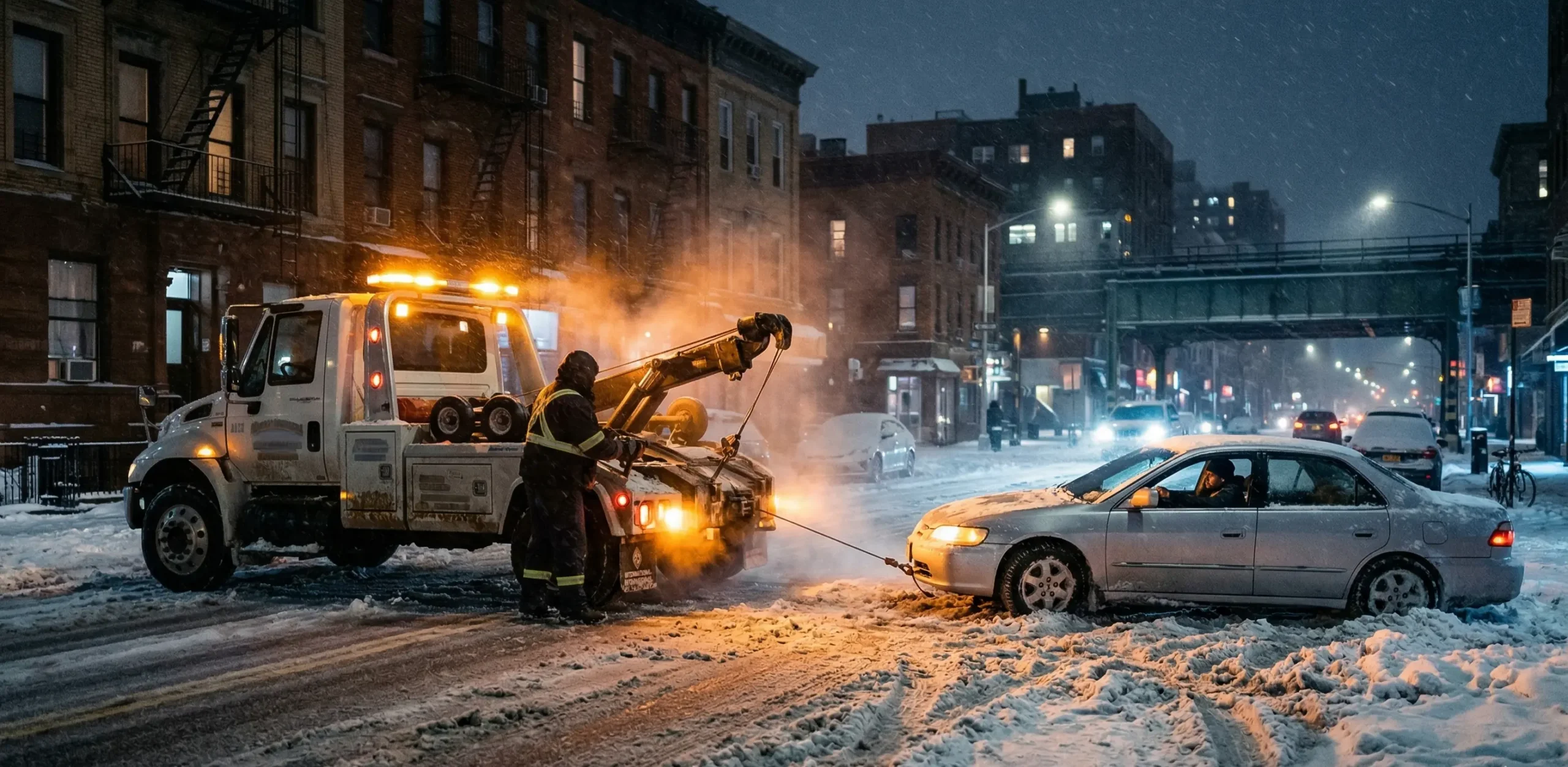 How Winch-Out Services Work in NYC (Snow, Mud & Emergency Recovery)